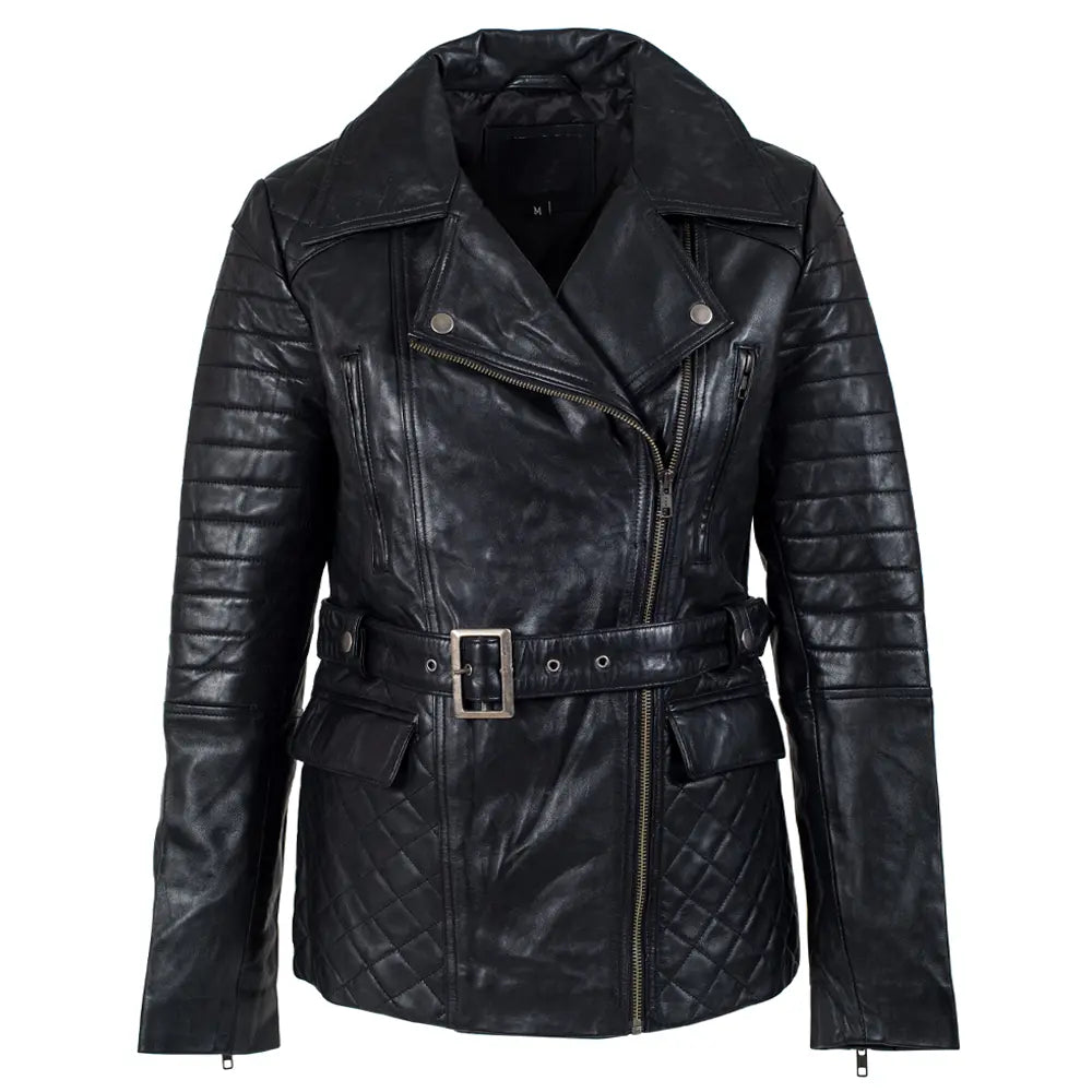 Daniel Quilted Coffe Brown Leather Biker Jacket